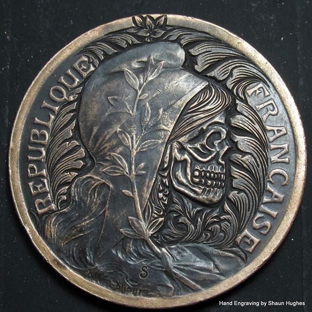 Tattoo uploaded by Robert Davies Coin Engraving by Shaun Hughes