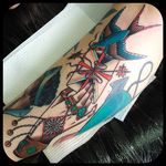 Send a Letter by Leonie New (via IG-leonienewtattoos) #traditional #color #LeonieNew #ChapelTattoo