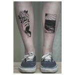 Cool tattoos by Vincent Denis #VincentDenis #monochrome #blackwork #minimalistic #ocean #flower