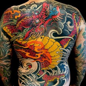 An epic Japanese dragon by Safwan, one of the artists attending Le Mondial Du Tatouage Convention this year (IG—safwanmtl). #dragon #Japanese #LeMondialDuTatouage #Paris #Safwan #tattooconvention