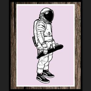 The Spaceman by Mr Heggie. #mrheggie #art #astronaut #skateboard #space