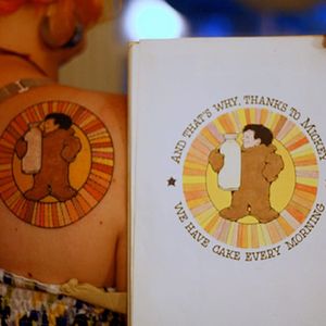 An illustration from Maurice Sendak's "In The Night Kitchen" turned into a tattoo by unknown artist. #Caldetatts #childrensbooks #IntheNightKitchen #MauriceSendak