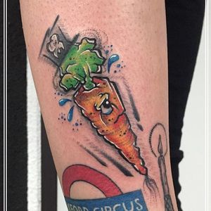 Carrot person by Micky White ##vegetabletattoo #carrottattoo #mickywhite
