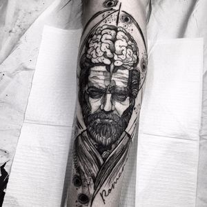 Trabalho por Felipe Santo! #FelipeSanto #TatuadoresBrasileiros #tatuadoresdobrasil #tattoobr #SãoPaulo #blackwork #man #homem #brain #cérebro