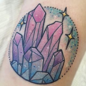 Crystals tattoo by Gabby Maravelas, Steady Tattoo, photo: Instagram #crystal #crystalcluster #GabbyMaravelas