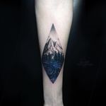 The universe flows through this valley by Vlad Tokmenin (IG—vt_tattoo). #galactic #landscape #mountains #realism #space #VladTokmenin