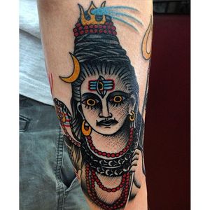 Shiva Tattoo by Joe Nickley #Shiva #Hinduism #deity #traditional #JoeNickley