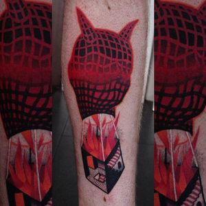 Black and red semi-abstract tattoo by Łukasz Sokołowski. #LukaszSokolowski #semiabstract #blackandred #abstract #graphic #conceptual