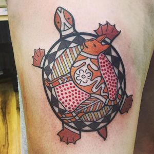 Turtle Tattoo by Tatu Lu #turtle #dingo #aboriginal #aboriginalart #aboriginalartist #australian #australianartist #culturalart #TatuLu