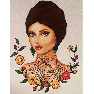 Tattooed Lady by Sarah Janine (via IG-ms_sarahjanine) #artshare #flashart #apprentice #fineart #SarahJanine #RyTang