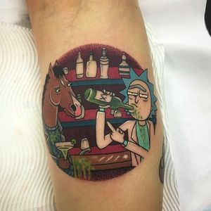 Let's mash it up! Rick and Morty and Bojack by Elliot Crombie (via IG -- elliotcrombie) #elliotcrombie #rickandmorty #bojack #bojackhorseman #bojackhorsemantattoo