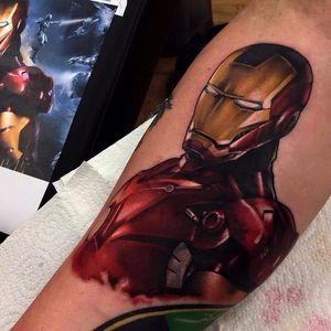 Iron Man tattoo done at Triple Six Studios . #marvel #superhero #ironman #comic #movie #tonystark