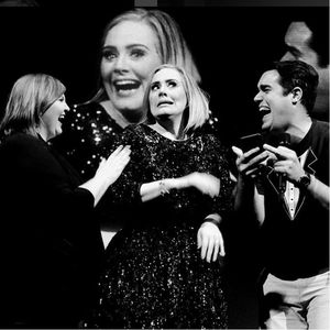 Adele second guesses whether it was a good idea to bring some fans on stage. #Adele #AdeleTattoo #Signature #SignatureTattoo