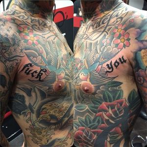 Fuck You Tattoo on the sides by Kayne Sherwood @KayneSherwoodTattoo #KayneSherwoodTattoo #London #Lettering #FuckYou #FuckYouTattoo