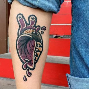 Tatuaje de corazón por Carlo Sohl #heart #newschool #newschoolartist #graffiti #newschoolgraffiti #CarloSohl