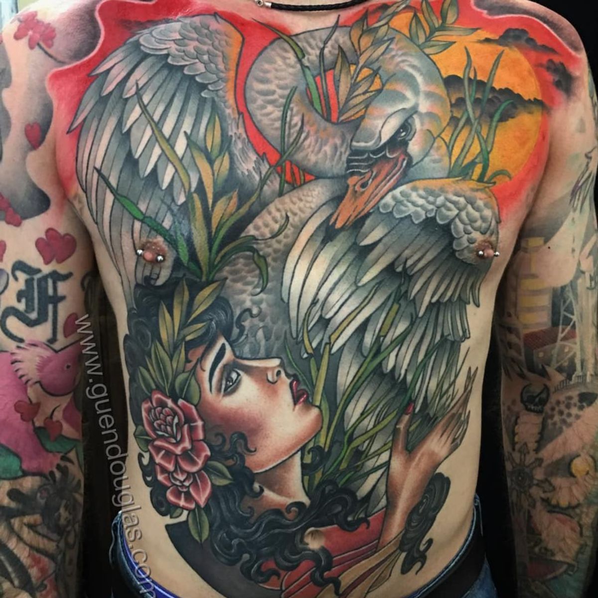 Tattoo uploaded by Ross Howerton • A neotraditional depiction of Leda
