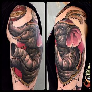 Elephant tattoo in neo traditional style. #neotraditional #newtraditional #ChrisPrimm #elephant