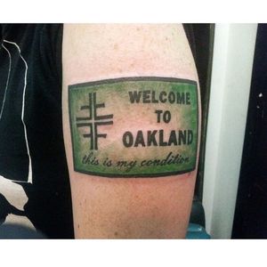Condition Oakland tattoo by Owen Miller (via IG -- owenmillertattoo) #owenmiller #jawbreaker #jawbreakertattoo