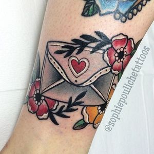 Envelope Tattoo by Sophie Pouliche #Envelope #Letter #Traditional #GapFiller #SophiePouliche