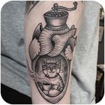 Cats & Coffee @suflanda #tattoodo #heart #coffee #cat #suflanda