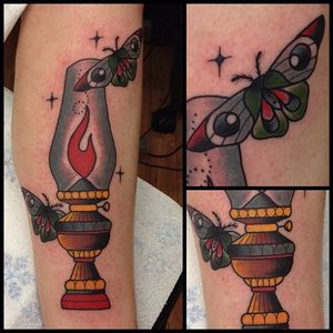 Oil Lamp Tattoo by Jody Dawber #oillamp #traditional #lamp #JosyDawber