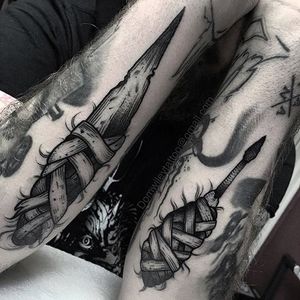 Shank Tattoo by Dom Wiley #shank #prisonshank #prisonknife #knife #weapon #DomWiley