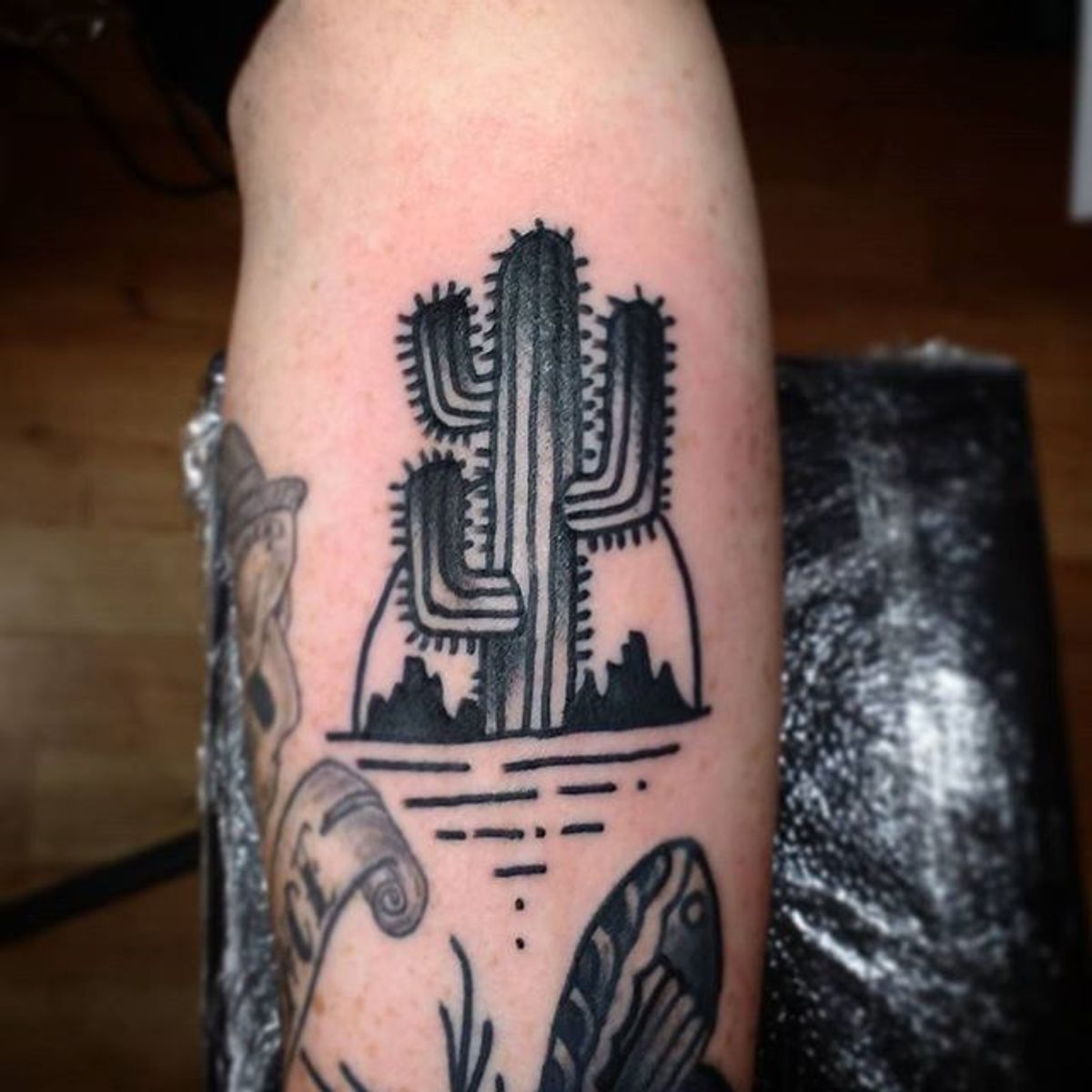 Tattoo uploaded by Robert Davies • Blackwork Cactus Tattoo by Phil ...