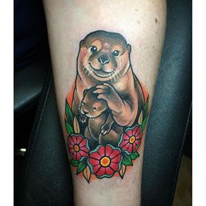 Otter Tattoo by Josh Legend #otter #animaltattoo #traditional #JoshLegend