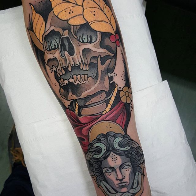 Indian skull tattoo by Yeray Perez  Photo 25878