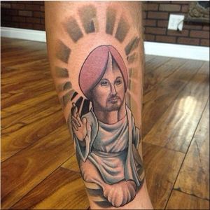 Well, well, well... Jizzus Christ tattoo by Schwab #Schwab #cocktober #JesusChrist #penis #dick #newschool