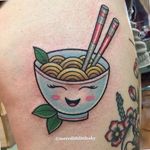 Happy little bowl by Meredith Little Sky. #cute #kawaii #traditioonal #pho #food #foodtattoo #MeredithLittleSky