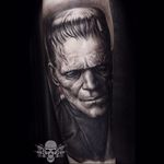 Frankenstein Tattoo by Javier Antunez @Tattooedtheory #JavierAntunez #Tattooedtheory #Blackandgrey #Realistic #Frankenstein