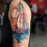 #RenataHenriques #RehTattoo #brasil #brazil #brazilianartist #TatuadorasDoBrasil #aquarela #watercolor #sketch #colorido #colorful #barco #boat #agua #water #mar #ocean #sea