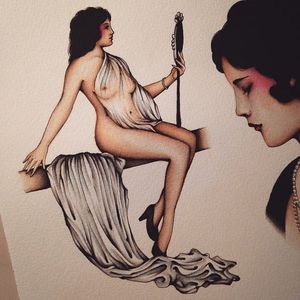 Vanity via instagram pain1666 #flashart #1920s #woman #mirror #nude #drapery #portrait #flashfriday #artshare #diegodelfino