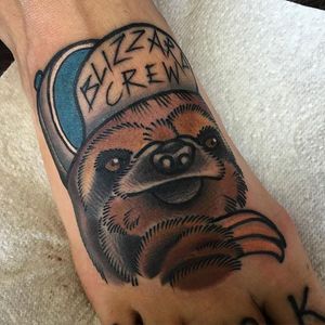 Sloth Tattoo by Adam Cornish #sloth #slothtattoo #slothtattoos #animaltattoos #animal #funtattoos #charismatictattoos #AdamCornish
