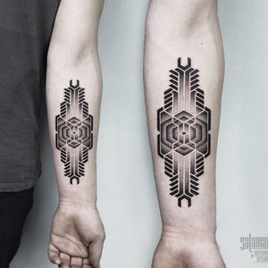 Beautiful tattoo by Salaman #Salaman #dotwork #sacredgeometry #geometric #blackwork #btattooing