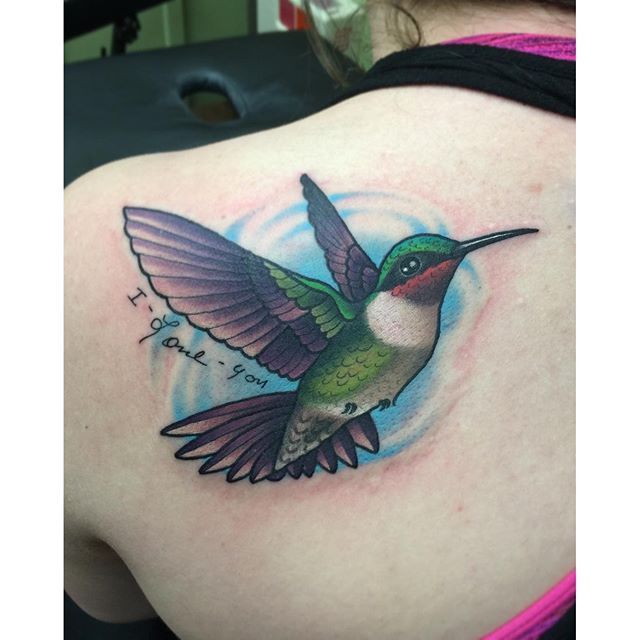 Tattoo uploaded by Robert Davies • Hummingbird Tattoo by Katie McGowan # Traditional #BoldTattoos #ColorfulTattoos #Colorful #KatieMcGowan • Tattoodo