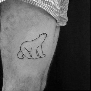 Polar bear tattoo inspired by François Pompon by Carlo Amen #CarloAmen #minimalistic #linework #blackwork #polarbear #bear