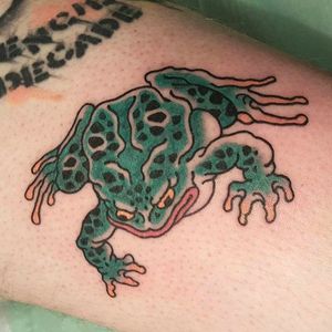 Another awesome frog tattoo done by Freddy Leo. #FreddyLeo #japanesestyletattoo #irezumi #BuenosAires #toad #frog