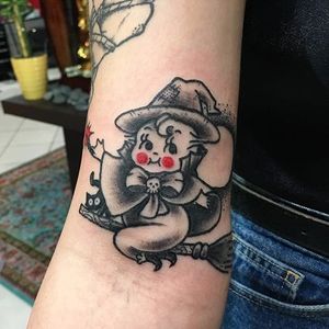 Witch Kewpie tattoo by Aimie Ferreira. #AimieFerreira #witch #kewpie #cute #doll #baby #adorable