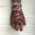 Fox Hand Tattoo by Mitchell Allenden #fox #foxtattoo #neotraditionalfox #hand #handtattoo #handtattoos #neotraditionalhandtattoo #neotraditional #neotraditionaltattoo #neotraditionaltattoos #MitchellAllenden