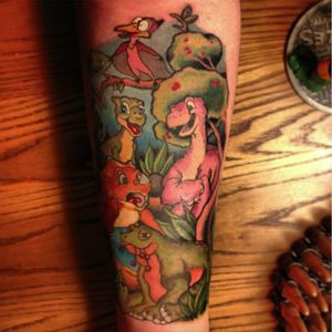 Danny Gunns' (IG—dnngnns) incredibly nostalgic sleeve of The Land Before Time. #DonBluth #Animation #childrensfilms #nostalgic #TheLandBeforeTime