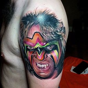 Ultimate Warrior Tattoo by Alex Wright #UltimateWarrior #WWE #wrestling #portrait #AlexWright