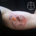 Orange tattoo by Idexa Stern #IdexaStern #contemporary #abstract #graphic #orange