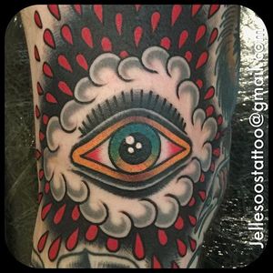 Traditional Eye Tattoo by Jelle Soos #Eye #traditional #oldschool #color #JelleSoos