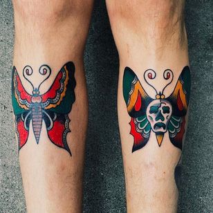 Tatuajes de mariposas de Liam Alvy #liamalvy #neotraditional #oldschool #traditional #animals #family #london #butterfly