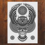 Mandala combined with an own and a skull #TomGilmour #art #owl #skull #mandala #tattooinspiration