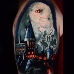 Tattoo por Ben Ochoa! #BenOchoa #HarryPotter #HarryPotterandthephilosophersstone #edwig #edwiges #hogwarts #hogwartscastle