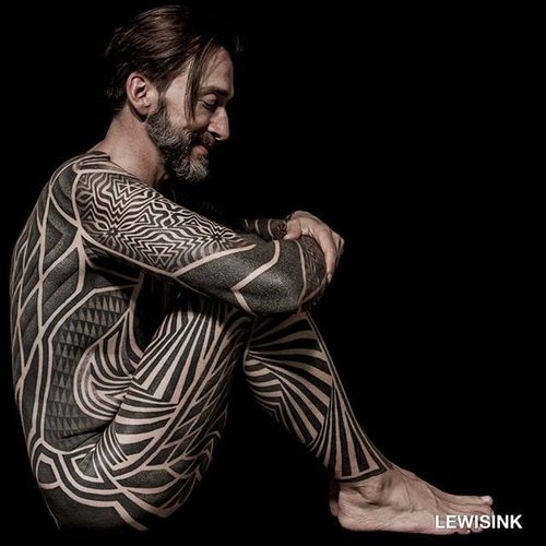 Bodysuit by Lewisink #Lewisink #blackwork #pattern #dotwork #tattoooftheday