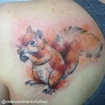 Squirrel Tattoo by Dell Nascimento #squirrel #watercolor #watercolorartist #contemporary #DellNascimento